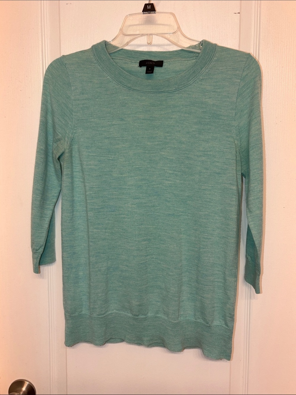 J. Crew Light Teal Tippi Crewneck Sweater